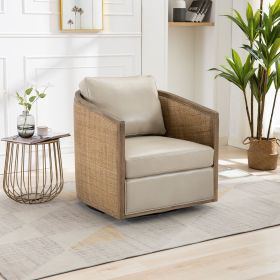 COOLMORE Swivel Barrel Chair, Comfy Round Accent Sofa Chair for Living Room, 360 Degree Swivel Barrel Club Chair, Leisure Arm Chair for Nursery,