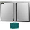 VEVOR BBQ Access Door 31W x 24H Inch, Double BBQ Door Stainless Steel with Recessed Handle, Outdoor Kitchen Doors for BBQ Island, Grill Station