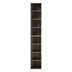 8-Tier Media Tower Rack, CD DVD Slim Storage Cabinet with Adjustable Shelves, Tall Narrow Bookcase Display Bookshelf for Home Office