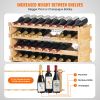 VEVOR 72 Bottle Upgrade Modular Wine Rack Bamboo Wood Display Shelf 8-Tier