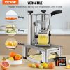 VEVOR Commercial French Fry Cutter with 4 Replacement Blades, 1/4″ & 3/8″ Blade Easy Dicer Chopper, 6-wedge Slicer & 6-wedge Apple Corer