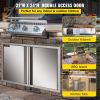 VEVOR BBQ Access Door 31W x 24H Inch, Double BBQ Door Stainless Steel with Recessed Handle, Outdoor Kitchen Doors for BBQ Island, Grill Station