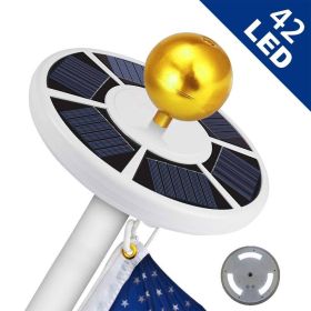 42 LED Solar Flag Pole Light Adjustable Outdoor Camping Tent Light