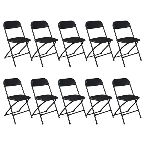 10pcs Injection Molded Classic Black XN Courtyard Plastic Folding Chair