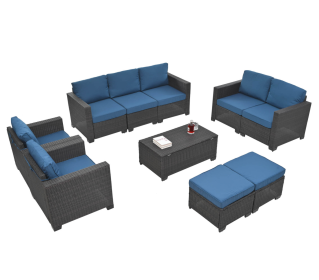 10 Piece Patio Furniture Set (Option: W1703S00046)